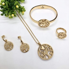 Stainless steel jewelry Necklace Earrings Ring bracelet set Wholesale