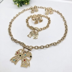 Stainless steel jewelry Necklace Earrings Ring bracelet set Wholesale