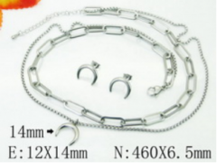 Stainless steel jewelry Necklace Eerrings  set Wholesale
