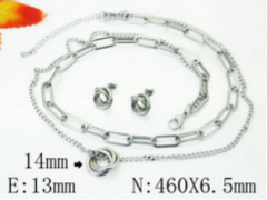 Stainless steel jewelry Necklace Eerrings  set Wholesale