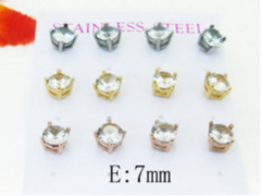Stainless steel jewelry Earring (6pairs) wholesale