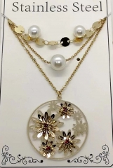 Stainless steel jewelry Necklace Eerrings  set Wholesale
