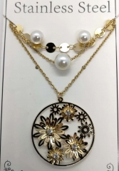 Stainless steel jewelry Necklace Eerrings  set Wholesale