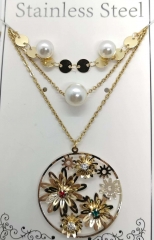 Stainless steel jewelry Necklace Eerrings  set Wholesale