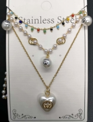 Stainless steel jewelry Necklace Eerrings  set Wholesale
