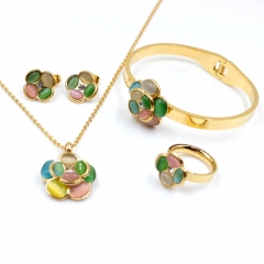 Stainless steel jewelry Necklace Earrings Ring bracelet set Wholesale