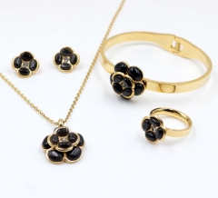 Stainless steel jewelry Necklace Earrings Ring bracelet set Wholesale