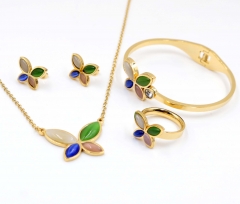Stainless steel jewelry Necklace Earrings Ring bracelet set Wholesale