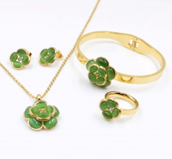 Stainless steel jewelry Necklace Earrings Ring bracelet set Wholesale