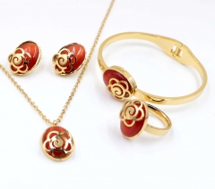 Stainless steel jewelry Necklace Earrings Ring bracelet set Wholesale