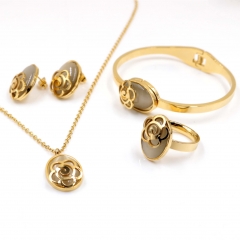 Stainless steel jewelry Necklace Earrings Ring bracelet set Wholesale