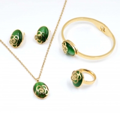 Stainless steel jewelry Necklace Earrings Ring bracelet set Wholesale