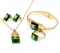 Stainless steel jewelry Necklace Earrings Ring bracelet set Wholesale