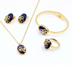 Stainless steel jewelry Necklace Earrings Ring bracelet set Wholesale
