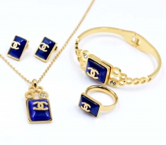 Stainless steel jewelry Necklace Earrings Ring bracelet set Wholesale
