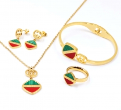 Stainless steel jewelry Necklace Earrings Ring bracelet set Wholesale