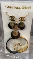 Stainless steel jewelry Necklace Earrings Ring bracelet set Wholesale