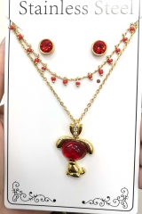 Stainless steel jewelry Necklace Earrings set Wholesale