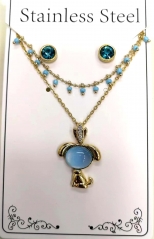 Stainless steel jewelry Necklace Earrings set Wholesale