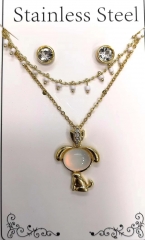 Stainless steel jewelry Necklace Earrings set Wholesale