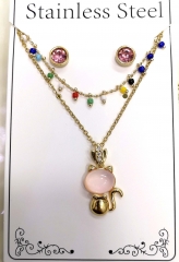 Stainless steel jewelry Necklace Earrings set Wholesale