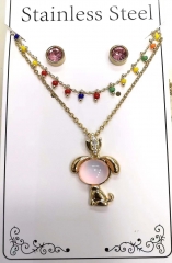 Stainless steel jewelry Necklace Earrings set Wholesale