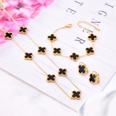 Stainless steel jewelry Necklace Earrings Ring bracelet set Wholesale