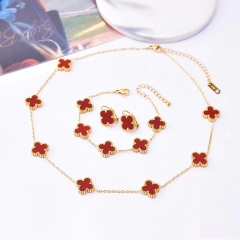 Stainless steel jewelry Necklace Earrings Ring bracelet set Wholesale