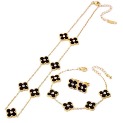 Stainless steel jewelry Necklace Earrings Ring bracelet set Wholesale