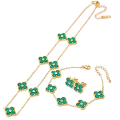 Stainless steel jewelry Necklace Earrings Ring bracelet set Wholesale