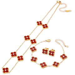 Stainless steel jewelry Necklace Earrings Ring bracelet set Wholesale