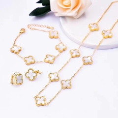 Stainless steel jewelry Necklace Earrings Ring bracelet set Wholesale