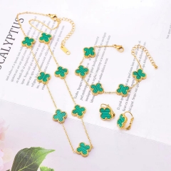 Stainless steel jewelry Necklace Earrings Ring bracelet set Wholesale