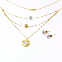 Stainless steel jewelry Necklace Earrings set Wholesale