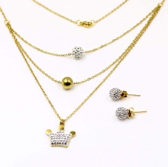 Stainless steel jewelry Necklace Earrings set Wholesale