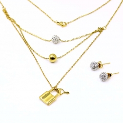 Stainless steel jewelry Necklace Earrings set Wholesale