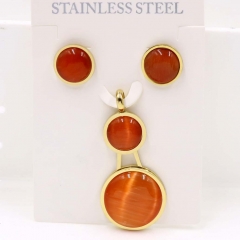 Stainless steel jewelry Necklace Earrings set Wholesale