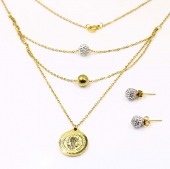 Stainless steel jewelry Necklace Earrings set Wholesale