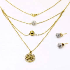 Stainless steel jewelry Necklace Earrings set Wholesale