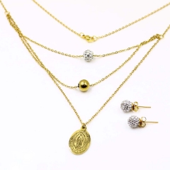 Stainless steel jewelry Necklace Earrings set Wholesale