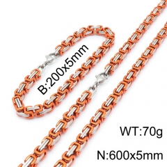 Stainless steel jewelry Necklace Bracelet set Wholesale