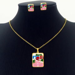 Stainless steel jewelry Necklace Earrings Ring bracelet set Wholesale