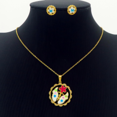 Stainless steel jewelry Necklace Earrings Ring bracelet set Wholesale