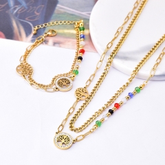 Stainless steel jewelry Necklace bracelet set Wholesale