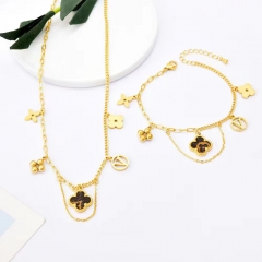 Stainless steel jewelry Necklace bracelet set Wholesale