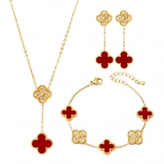 Stainless steel jewelry Necklace earring bracelet set Wholesale