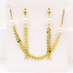 Stainless steel jewelry Necklace Earrings set Wholesale