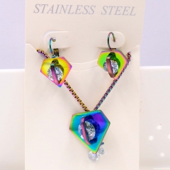 Stainless steel jewelry Necklace Earrings set Wholesale