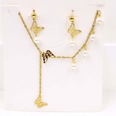 Stainless steel jewelry Necklace Earrings set Wholesale