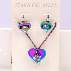 Stainless steel jewelry Necklace Earrings set Wholesale